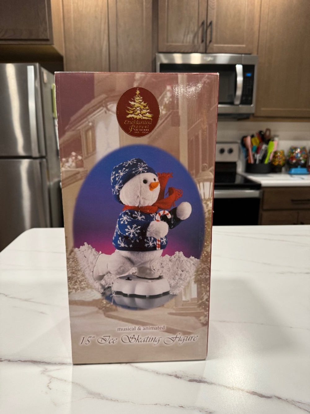 Enchanted Forest Christmas, 15 inch musical and animated ice-skating snowman